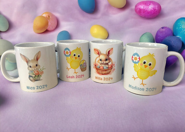 Personalized Easter Mug With a BLUE Bunny