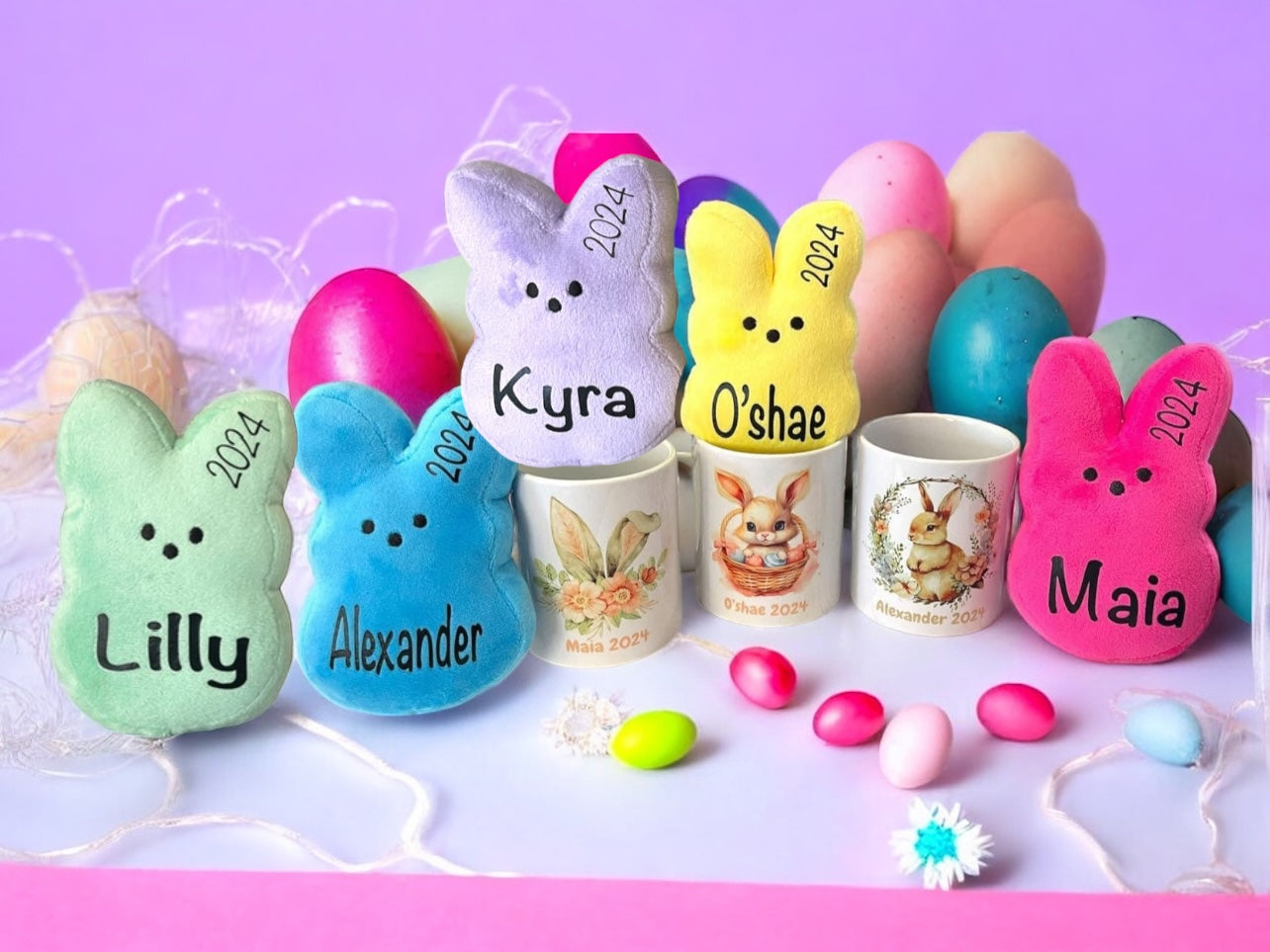 Personalized Easter Mug With a BLUE Bunny