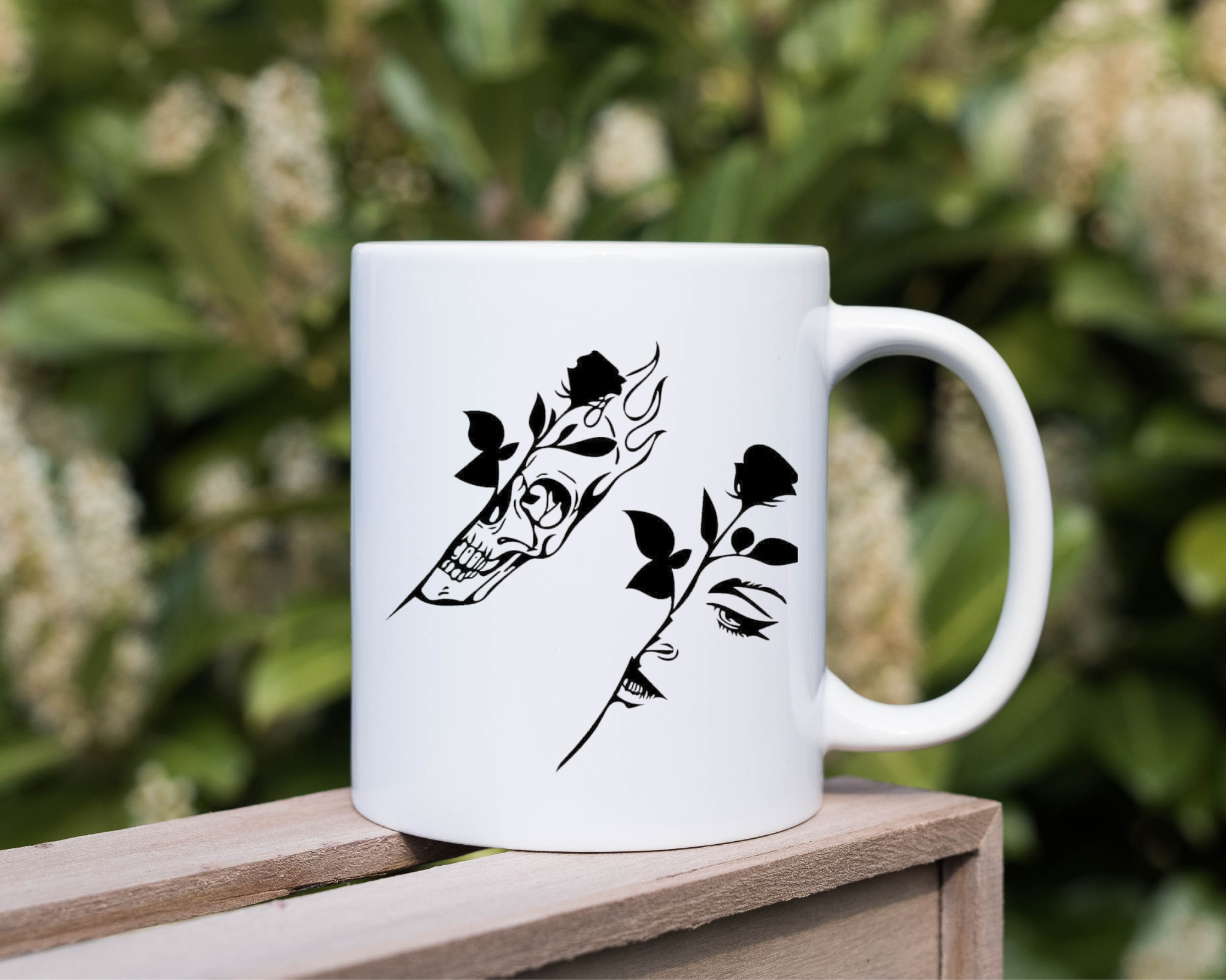 Skeleton Rose Mug